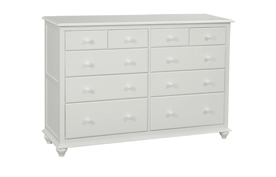 Cottage 10 Drawer Dresser in White