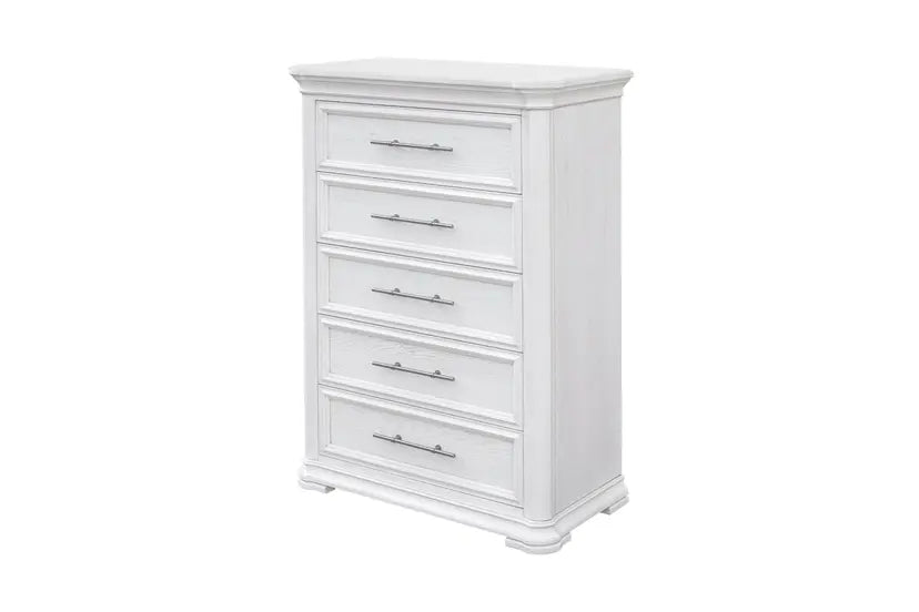 Savannah | 5 Drawer Chest - Coastal Distressed White