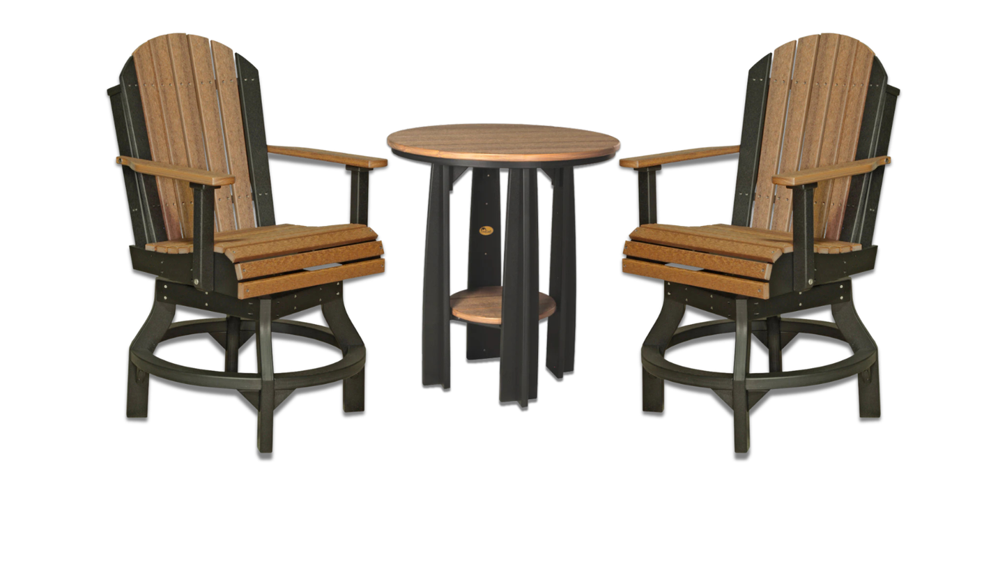 Outdoor Bundle | Adirondack Balcony Swivel Set w/ 36" Balcony Table