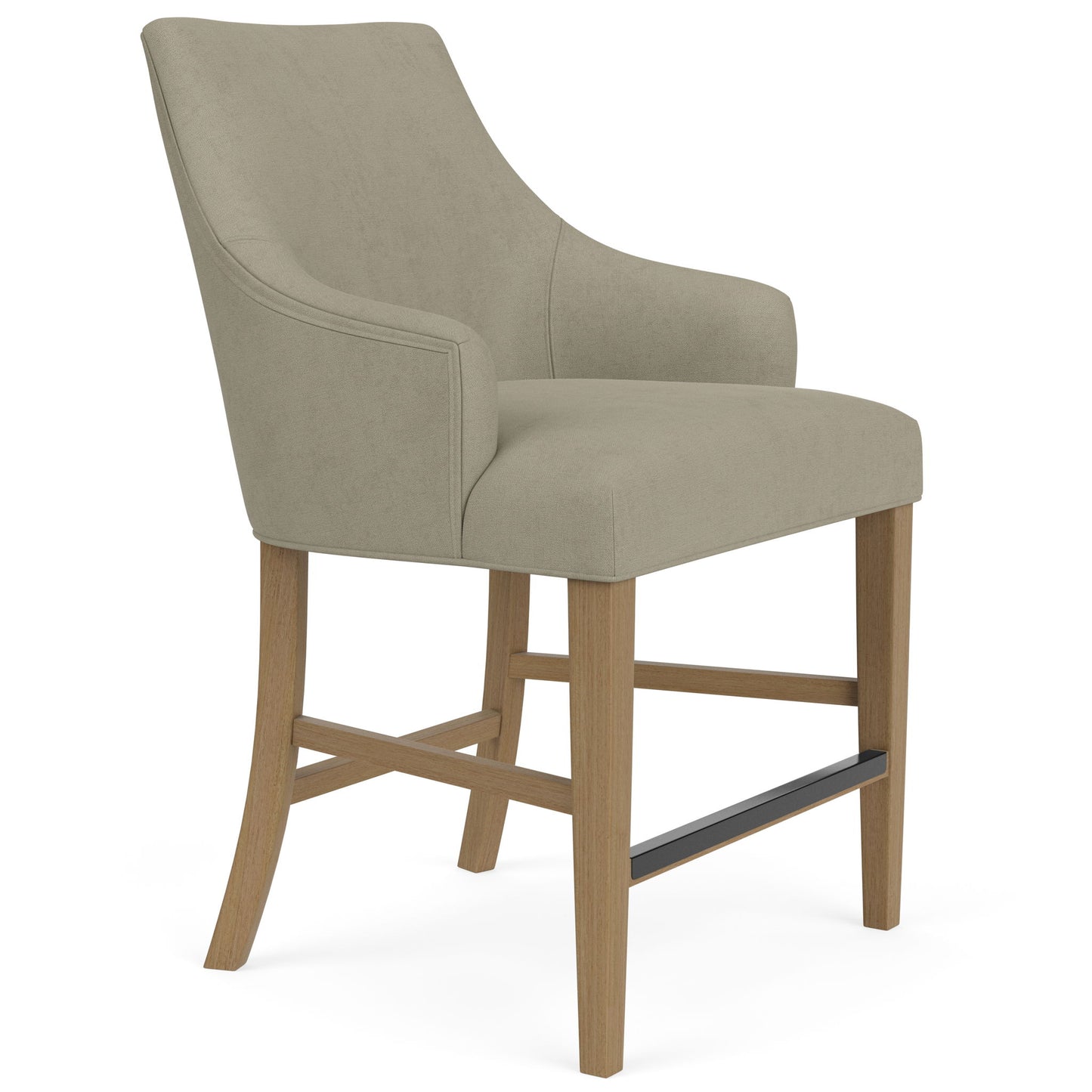 Mix-N-Match Chairs - Swoop Arm Upholstered Stool (Set of 2) - Gray