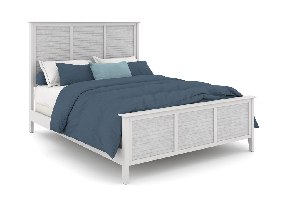 High Tide 90" Bed | 90 Degree Complete Queen Bed - Chalk & White