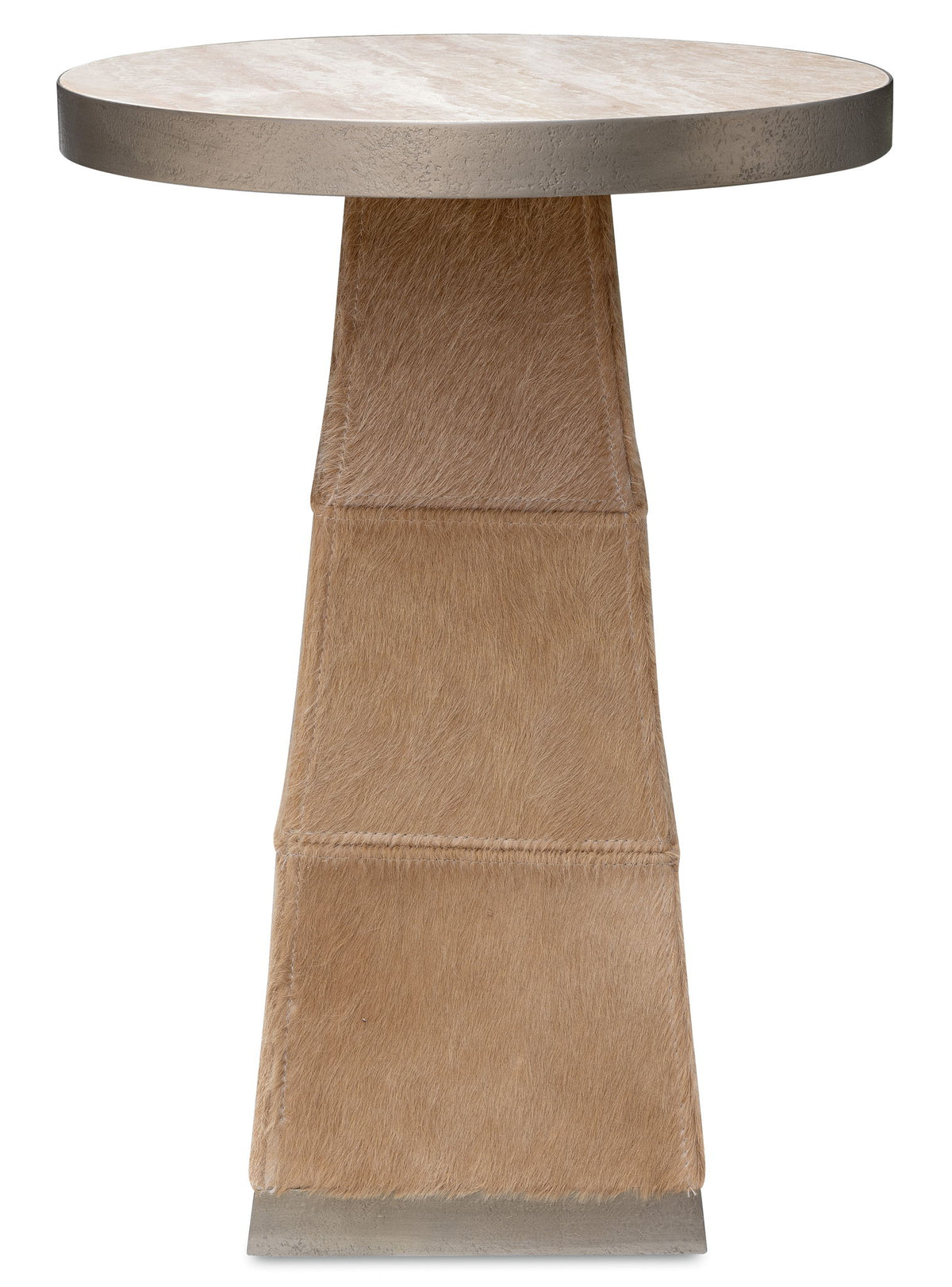 Melange - Vaquero Spot Table - Light Brown / Beige / Silver
