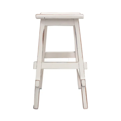 30” Saddle Barstool – Distressed White
