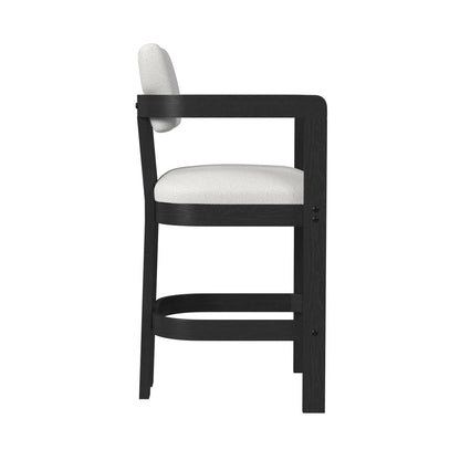 Portland - Arm Barstool (Set of 2) - Black / White