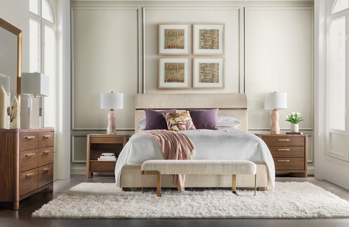 Eleana - Two Drawer Nightstand - Medium Wood