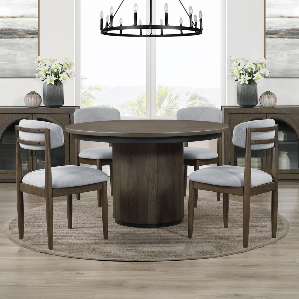 Burlington - Round 5 Piece Dining Set - Brown