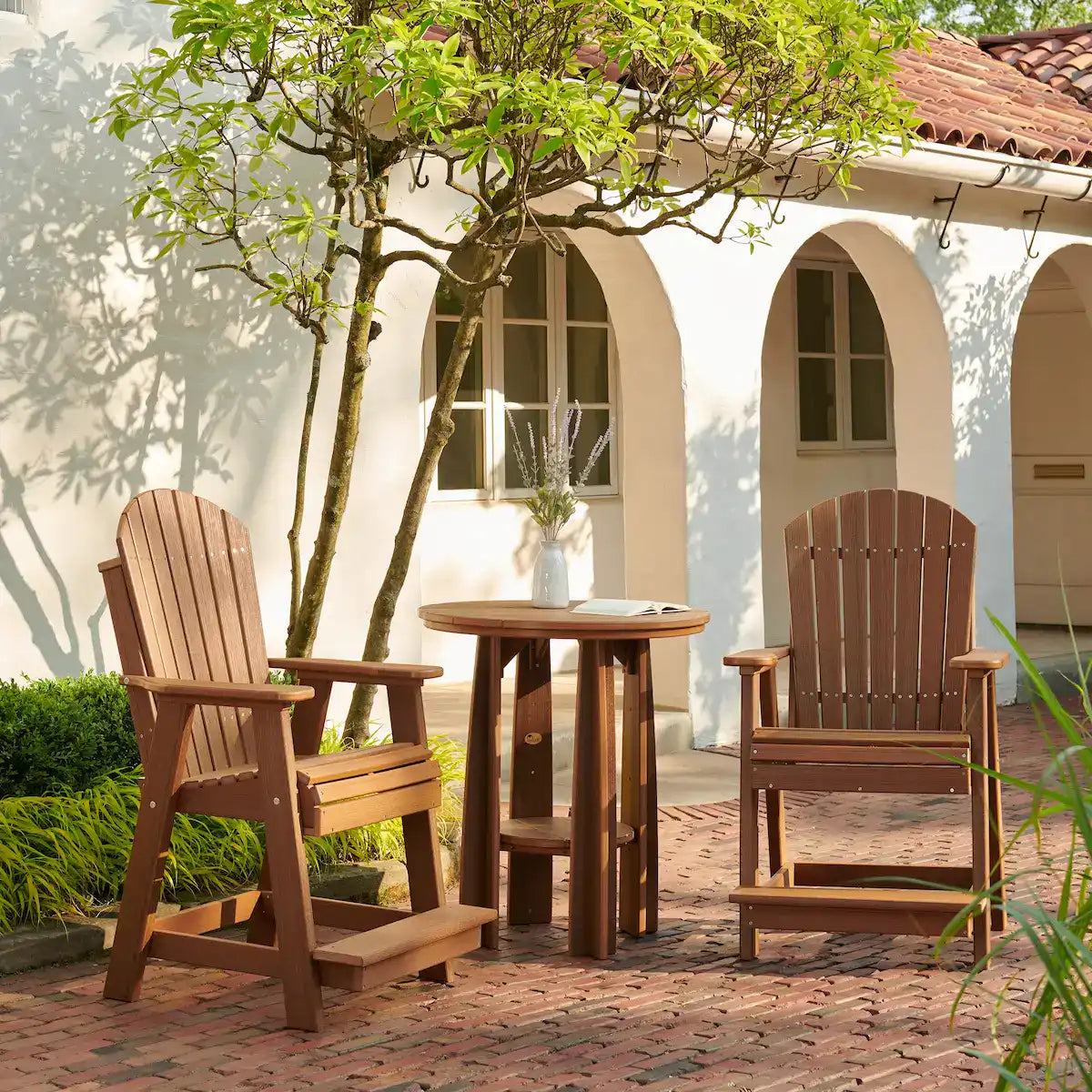 Outdoor Bundle | Adirondack Balcony Set w/ 36" Round Table