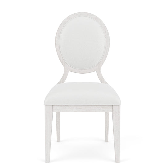 Hepburn - Oval Back Upholstered Side Chair (Set of 2) - White