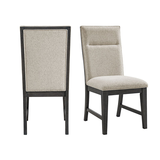 Axel - Fabric Dining Chair (Set of 2) - Light Gray / Espresso