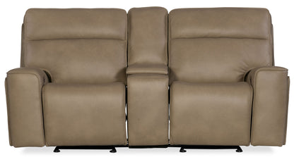 MS - Riverton Power Gliding Console Loveseat With Power Headrest And Lumbar