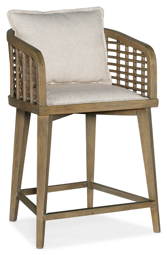 Sundance - Barrel Back Counter Stool - Beige / Light Brown