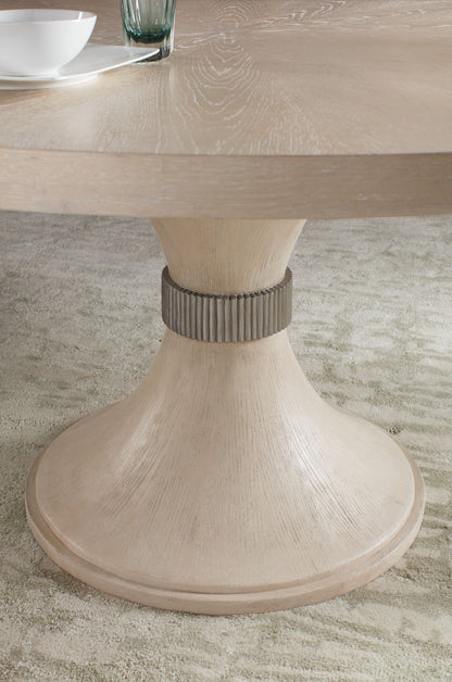 Nouvea Chic - Round Pedestal Dining Table - Light Brown / Beige