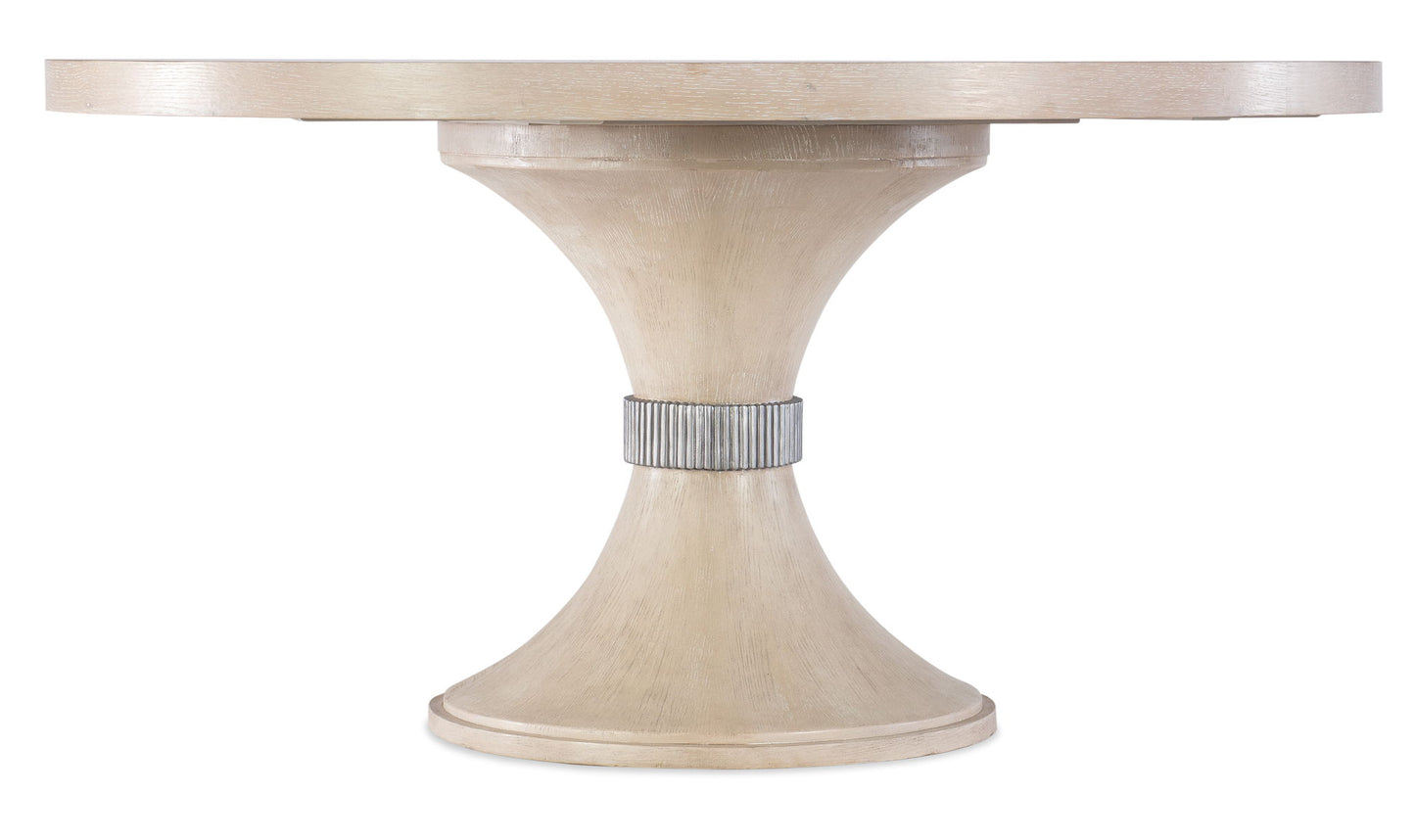 Nouvea Chic - Round Pedestal Dining Table - Light Brown / Beige