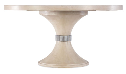 Nouvea Chic - Round Pedestal Dining Table - Light Brown / Beige