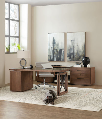 Home Office - Two-Door Cabinet - Dark Brown