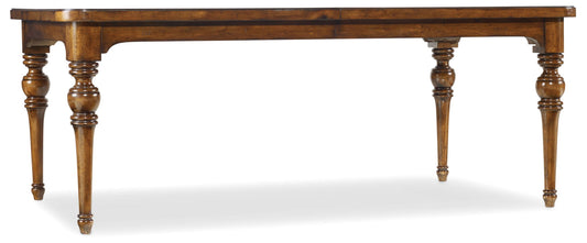 Tynecastle - Rectangle Leg Dining Table With Two 18" Leaves - Dark Brown
