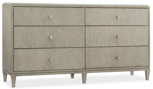 Elixir - 6-Drawer Dresser - Silver