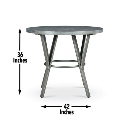 Portland - 3 Piece Dining Set With Round Counter Table - Gray