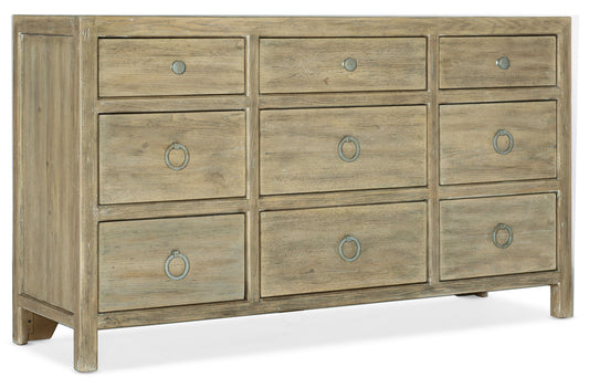 Surfrider - 9-Drawer Dresser - Light Brown