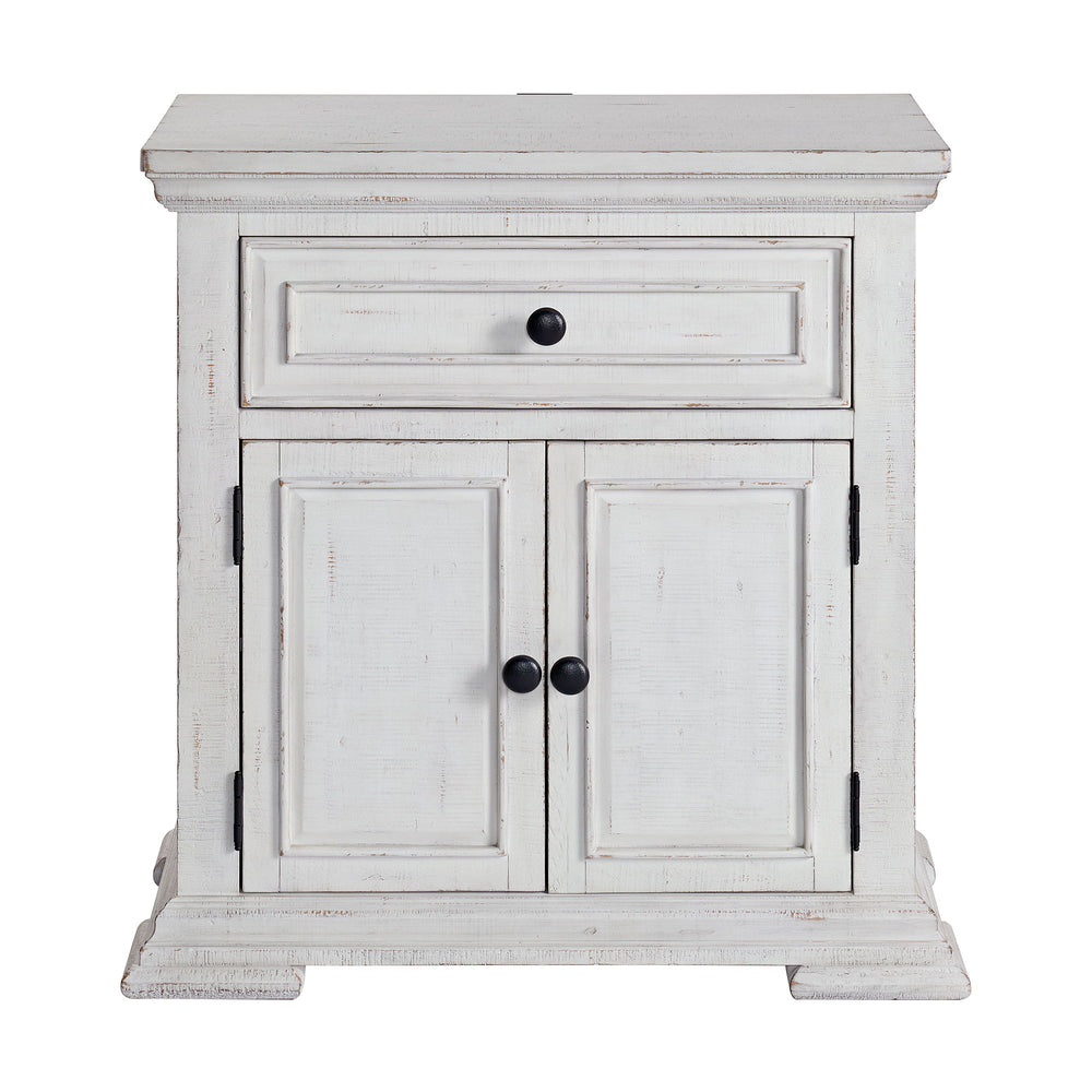 Heather - 1-Drawer Nightstand With USB - Rustic White