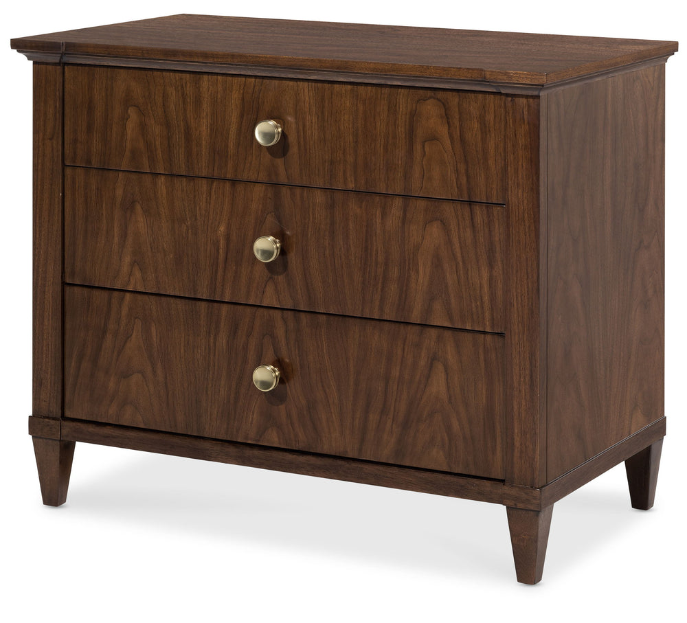 Archives - Three-Drawer Nightstand - Dark Brown