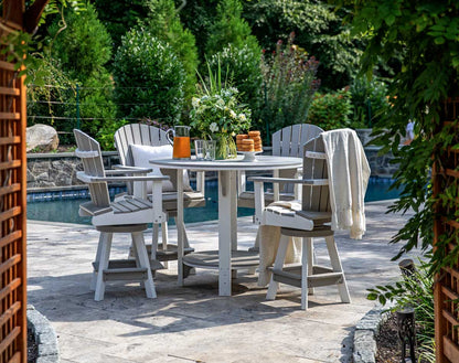 Outdoor Bundle | 4 Fanback Swivel W/ 42" Dining Set