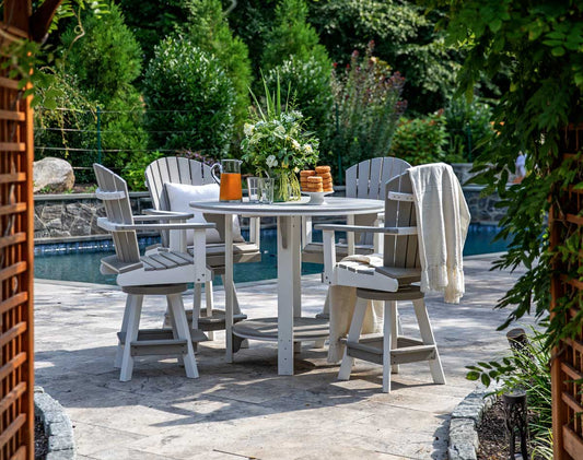 Outdoor Bundle | 4 Fanback Swivel W/ 42" Dining Set