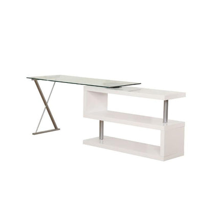 ACME | Buck Glass Top Writing Desk with Swivel