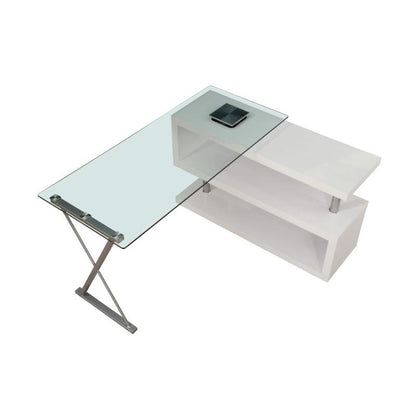 ACME | Buck Glass Top Writing Desk with Swivel