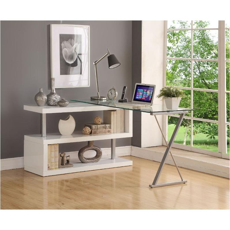 ACME | Buck Glass Top Writing Desk with Swivel