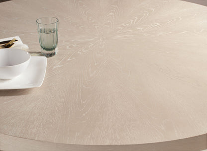 Nouvea Chic - Round Pedestal Dining Table - Light Brown / Beige