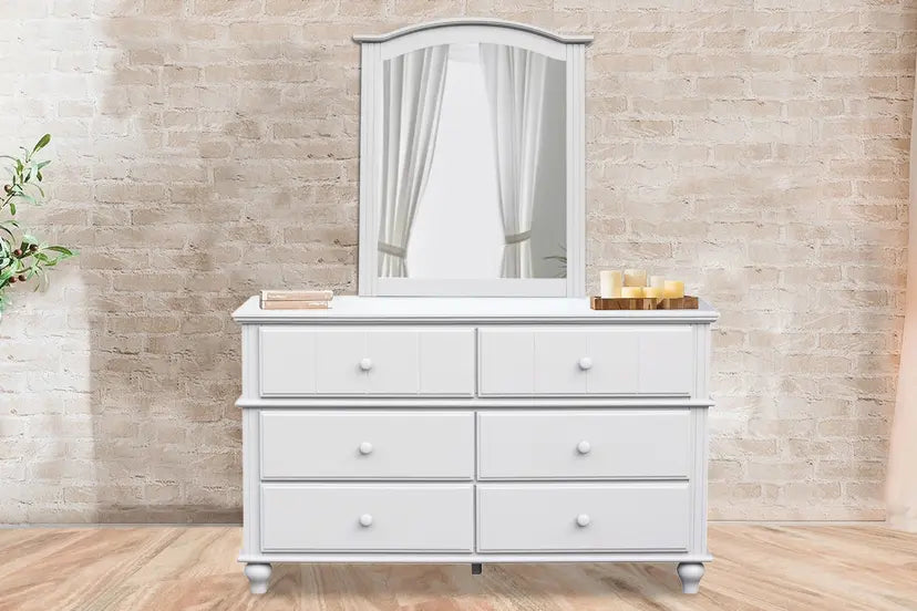 Abacoa | 6 Drawer Dresser w/ Mirror Option - White