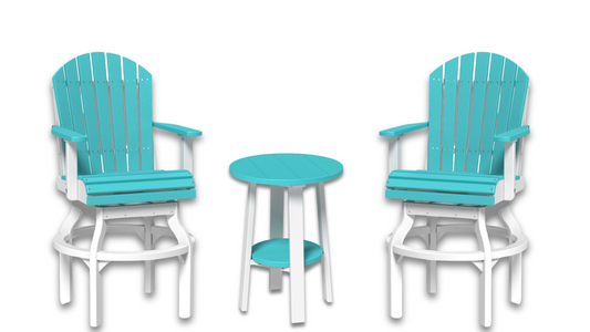 Outdoor Bundle | Adirondack Balcony Swivel Set w/ 28" Deluxe End Table