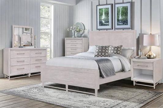 Augusta | King Panel Bed – Light Wood Finish