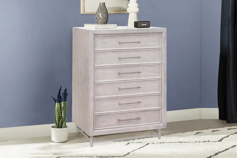 Augusta | 6-Drawer Chest – Light Wood Finish