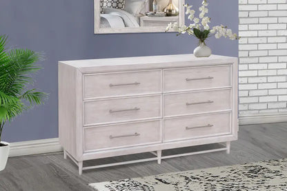 Augusta| 6 Drawer Dresser – Light Wood Finish