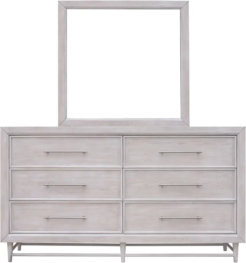 Augusta| 6 Drawer Dresser – Light Wood Finish