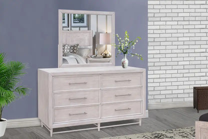 Augusta| 6 Drawer Dresser – Light Wood Finish
