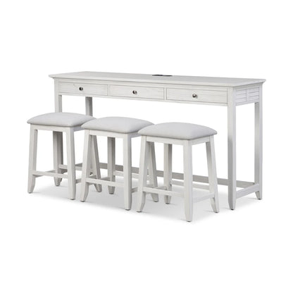 Surfside | 3-Drawer Console w/ Power and 3 Stools