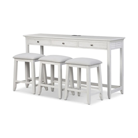 Surfside | 3-Drawer Console w/ Power and 3 Stools