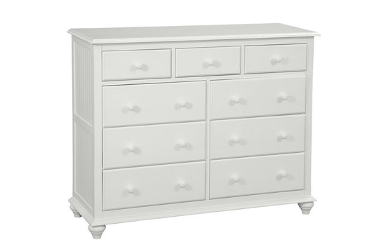 Cottage 9 Drawer Dresser in White