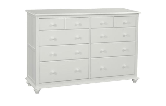 Cottage 10 Drawer Dresser in White