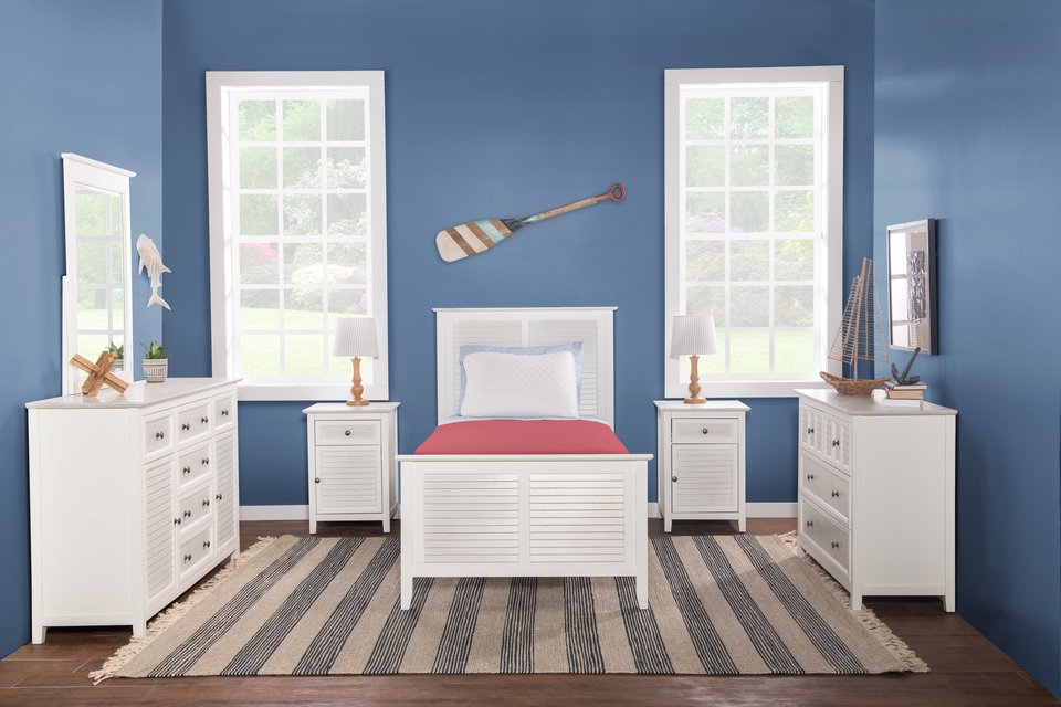 High Tide 90" Bed Collection | 90 Degree Complete bed options  - Chalk & White