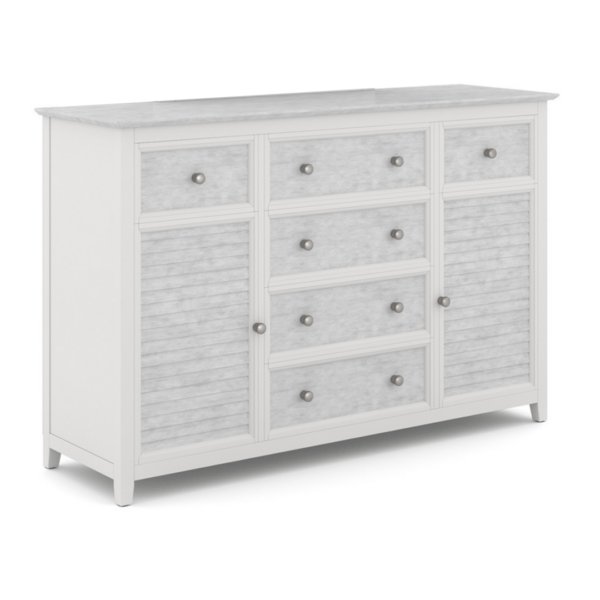 High Tide Bedroom | 6 Drawer/ 2 Door Dresser - Chalk & White