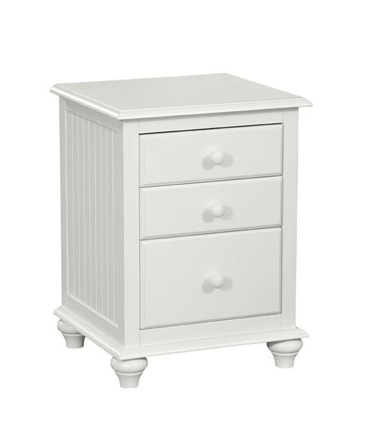 Cottage 3 Drawer Nightstand in White