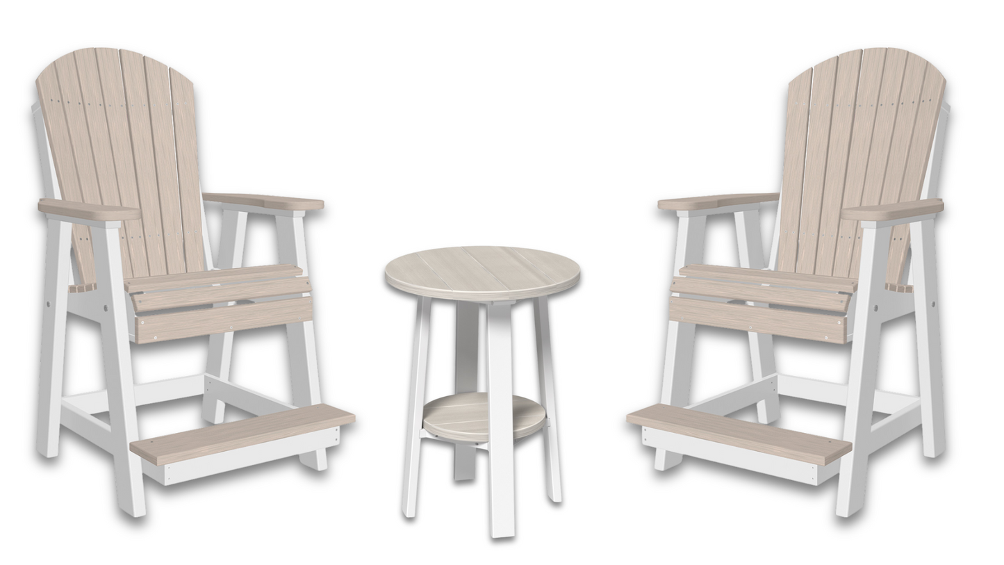 Outdoor Bundle | Adirondack Balcony Set w/ 28" Deluxe End Table