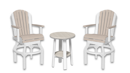 Outdoor Bundle | Adirondack Balcony Swivel Set w/ 28" Deluxe End Table