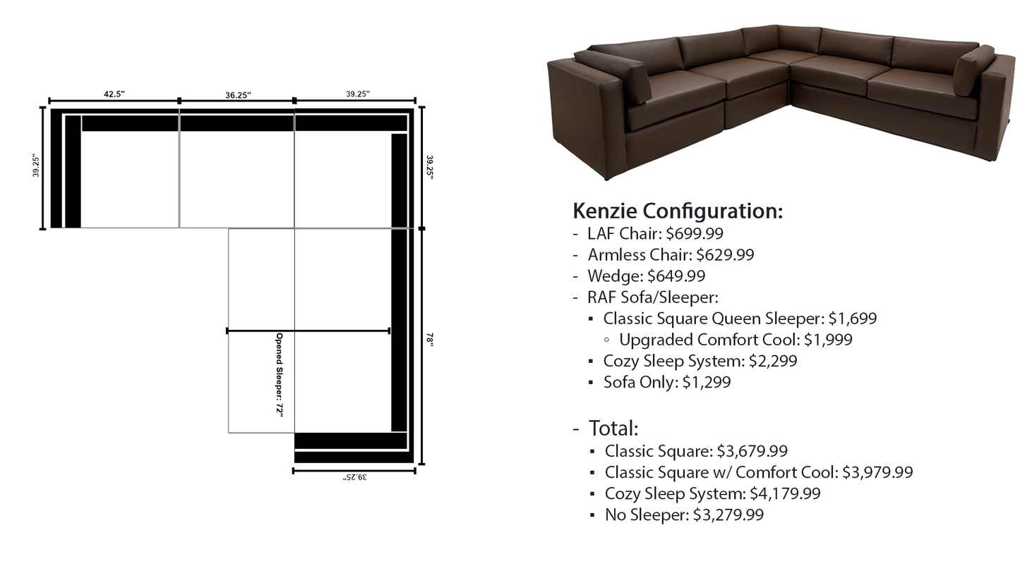 Kenzie Sectional | 4 Piece Layout | L-Configuration