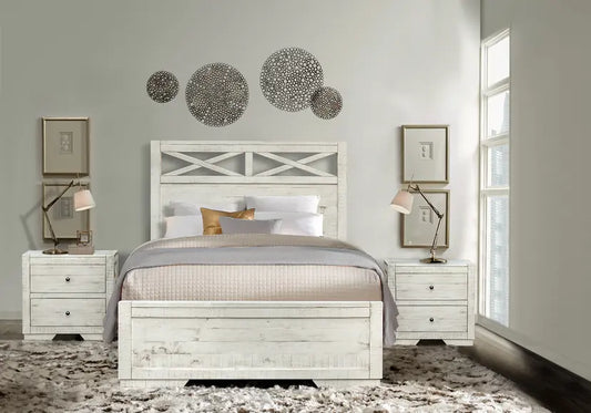 Crescent | Queen Bedroom Set | Complete Queen Bed & 2 Nightstands