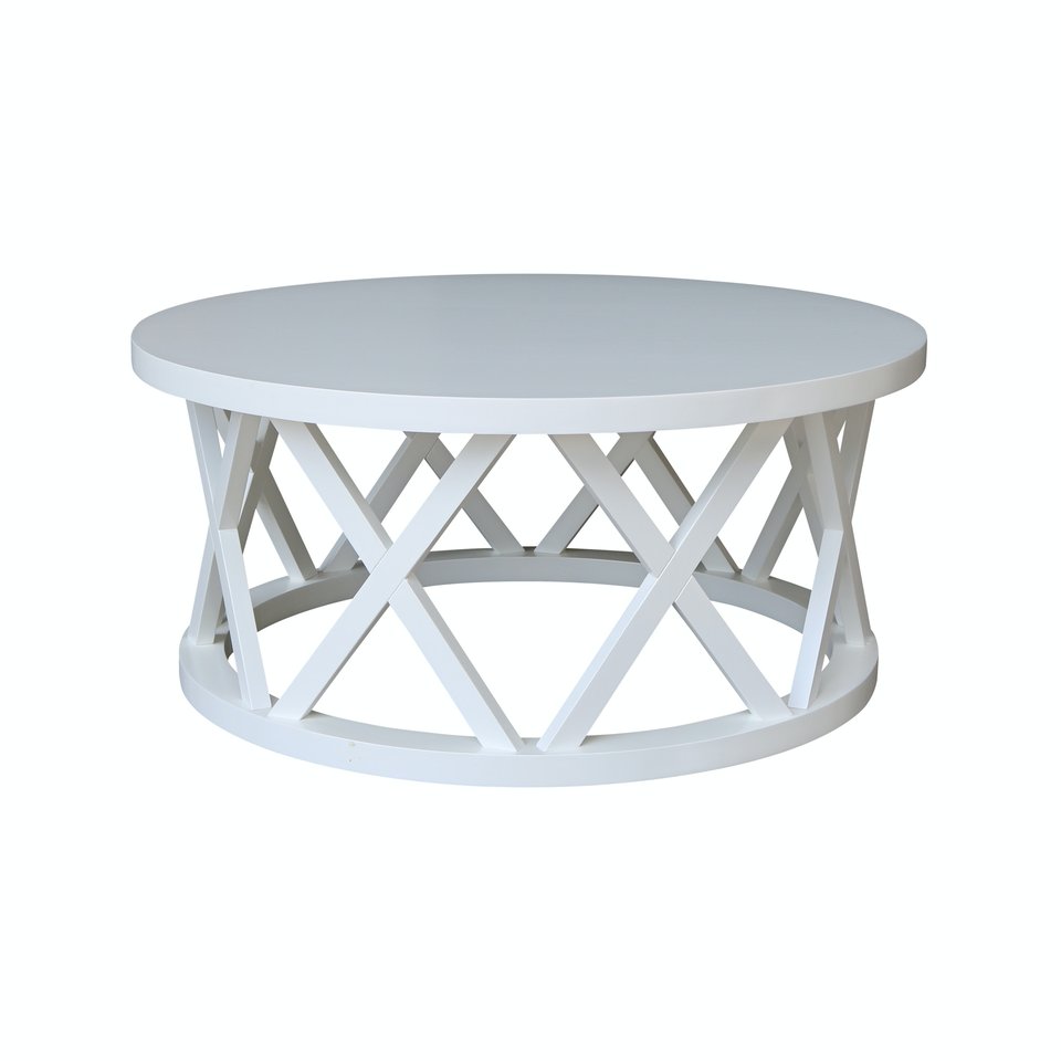 Destinations | Ceylon Round Coffee Table - Pure White